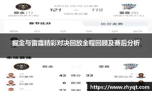 掘金与雷霆精彩对决回放全程回顾及赛后分析